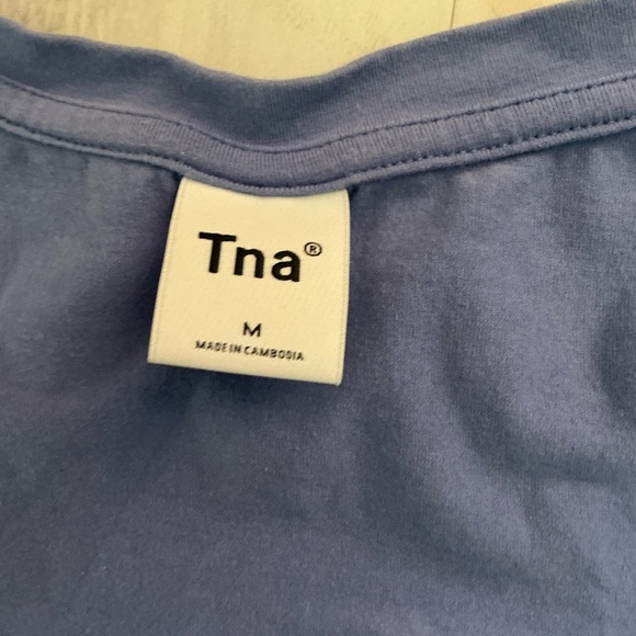 TNA Blue and White Crop Top with Yellow '97' - Picture 3 of 4